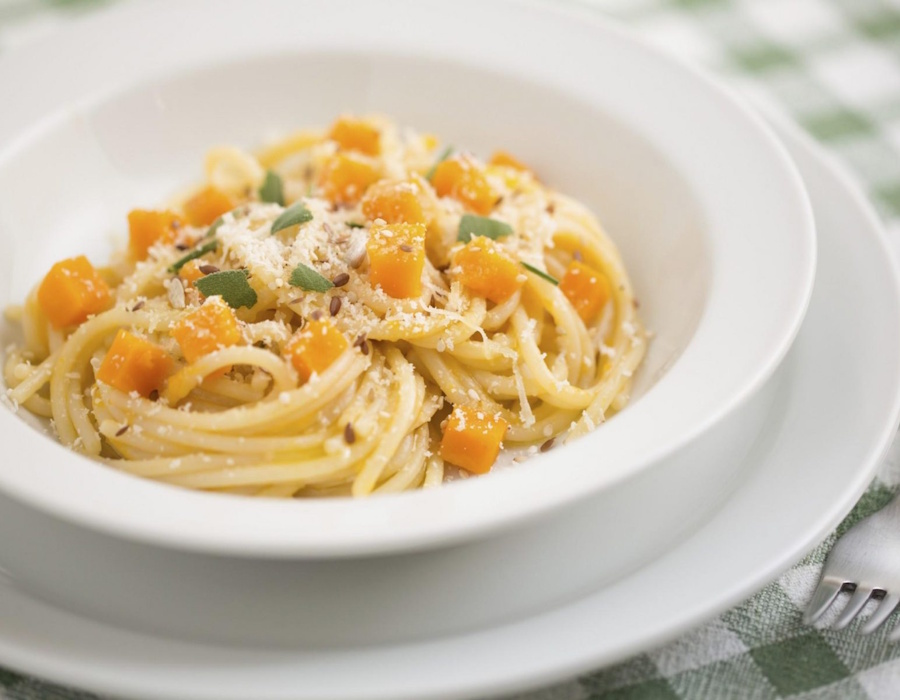 Spaghetti zucca e peperoncino